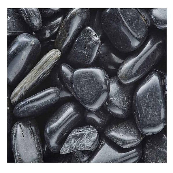 0.125 cu. ft. 1/2 in. - 1 in. 10 lbs. Black Polished Rock Pebbles for Planters, Gardens, Aquariums and More