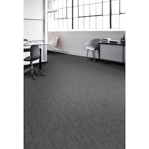 Merrick Brook - Seal - Gray Commercial 24 x 24 in. Glue-Down Carpet Tile Square (96 sq. ft.)