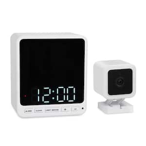 Alarm Clock Hidden Camera Case - Compatible with Wyze Cam V3 Only - for Low-Key Camera Placement (White)