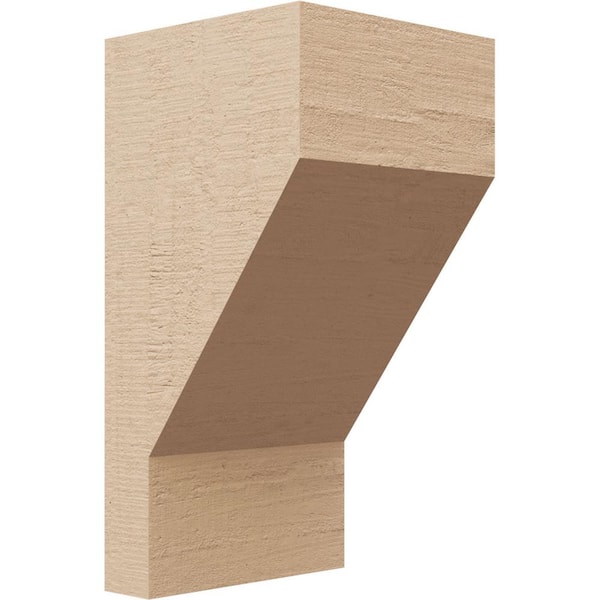 Ekena Millwork 5 in. x 10 in. x 5 in. Wide Clemmons Rough Cedar Woodgrain TimberThane Corbel, Primed Tan
