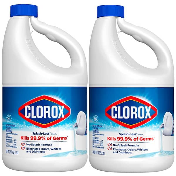 Clorox 77 fl. oz. Splash-Less Concentrated Disinfecting Regular Liquid Bleach (2-Pack)