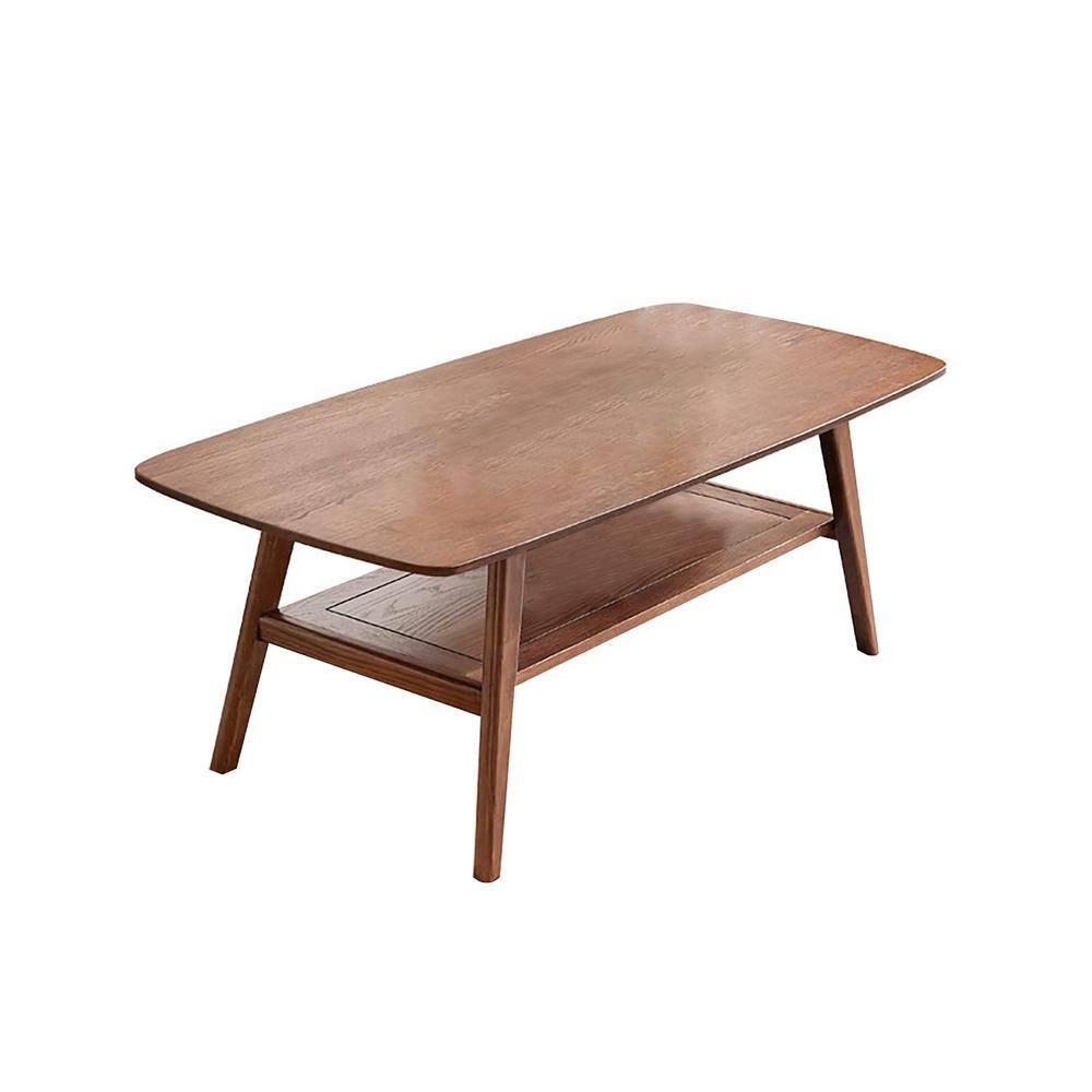 47 in. x 22 in. x 17 in. Solid Oak Wood Top Coffee Table Study Desk Walnut Color Wood with Storage Shelf for Living Room price history on PriceWatchPro