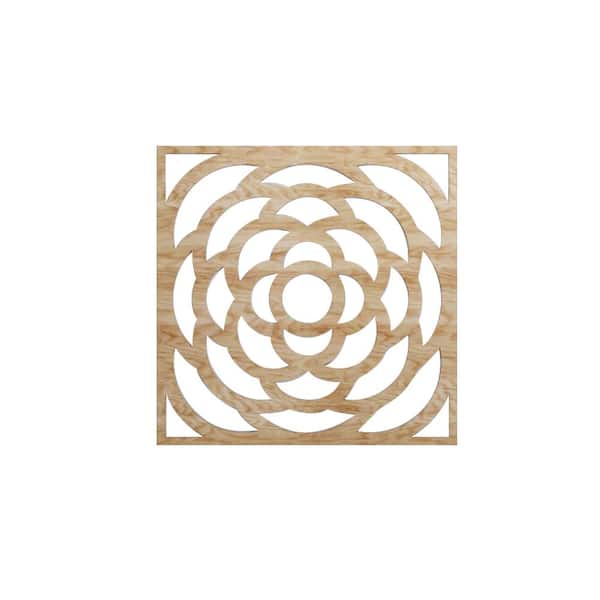 Ekena Millwork 15-3/8 in. x 15-3/8 in. x 1/4 in. Red Oak Medium Edinburg Decorative Fretwork Wood Wall Panels (20-Pack)