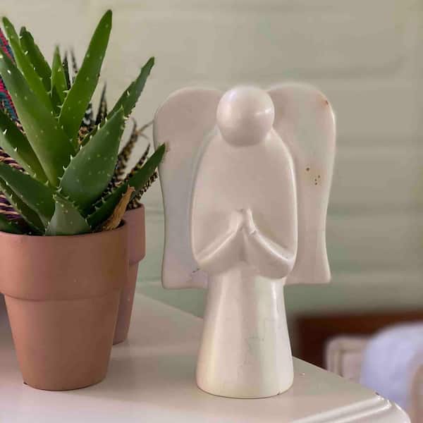 Natural Stone Soapstone Angel Sculpture