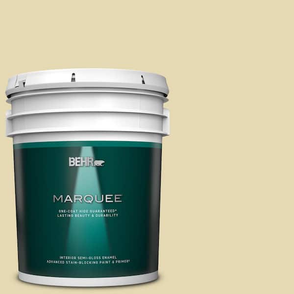 BEHR MARQUEE 5 gal. #MQ3-42 Honey Mist One-Coat Hide Semi-Gloss Enamel Interior Paint & Primer