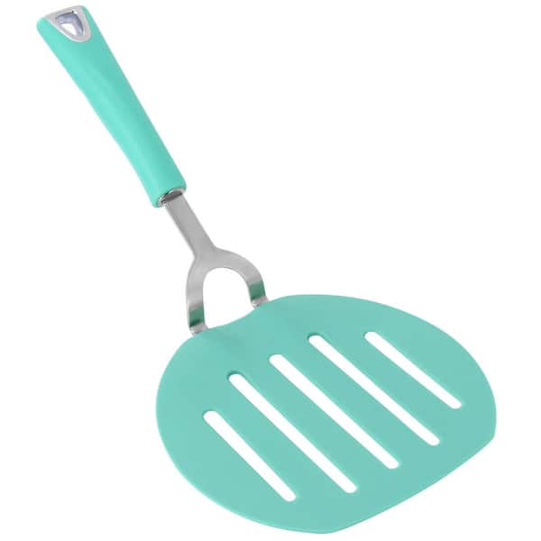 MARTHA STEWART EVERYDAY Drexler Large 6.5 in. Slotted Spatula in Turquoise