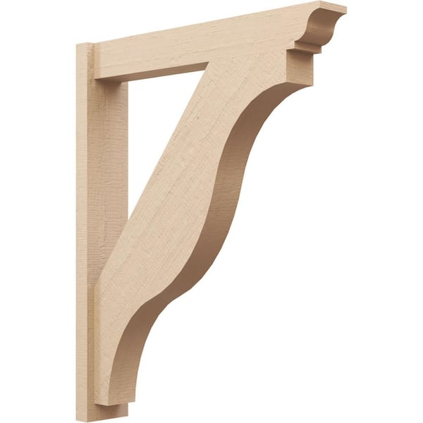 Ekena Millwork 6 in. x 42 in. x 34 in. Funston Traditional Rough Cedar Woodgrain Timberthane Polyurethane Outlooker, Primed Tan