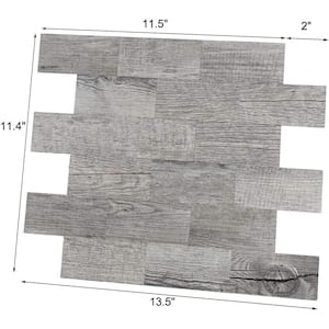 13.5 in. x 11.4 in. Aluminum-plastic Composite Backsplash in Wood Peel and Stick Waterproof Tiles (10-Piece)