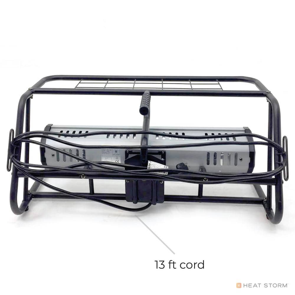 Black Infrared Electric Heater with Roll Cage
