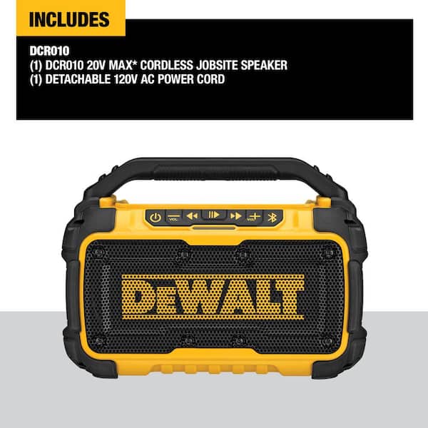 20-Volt MAX Lithium-Ion Cordless Bluetooth Speaker with (2) 5.0 Ah Batteries and Charger