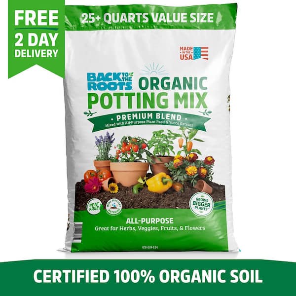 Back to the Roots Organic Potting Mix (1 cu.ft.) Peat-Free, Blended with Organic Fertilizer