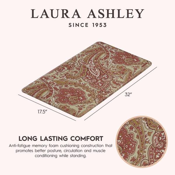 Laura Ashley Rust and Green Paisley 17.5 in. x 60 in. Anti-Fatigue