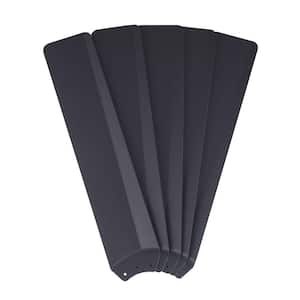 Merwry Matte Black 52 in. Ceiling Fan Replacement Blades (5-Pack)