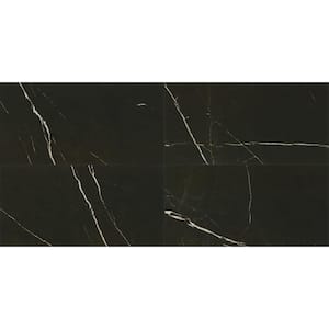 Marble Attache Nero Polished 24 in. x 47 in. Color Body Porcelain Floor and Wall Tile (15.5 sq. ft./Case)