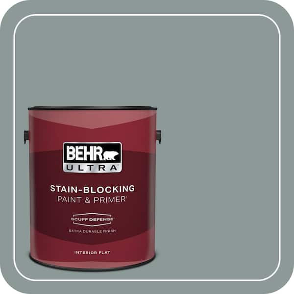 BEHR ULTRA 1 gal. #ECC-61-3 Evening Fog Extra Durable Flat Interior Paint & Primer