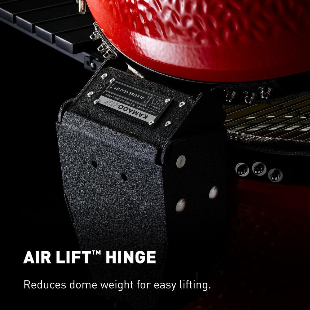 Classic Red 18-inch Ceramic Charcoal Grill with Cart and Shelves