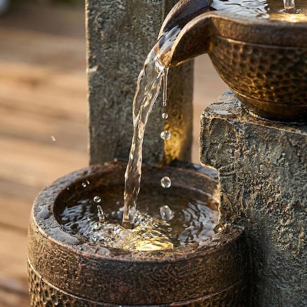 monadecor 40 in. H Resin 4-Tier Indoor/Outdoor Waterfall Tiered