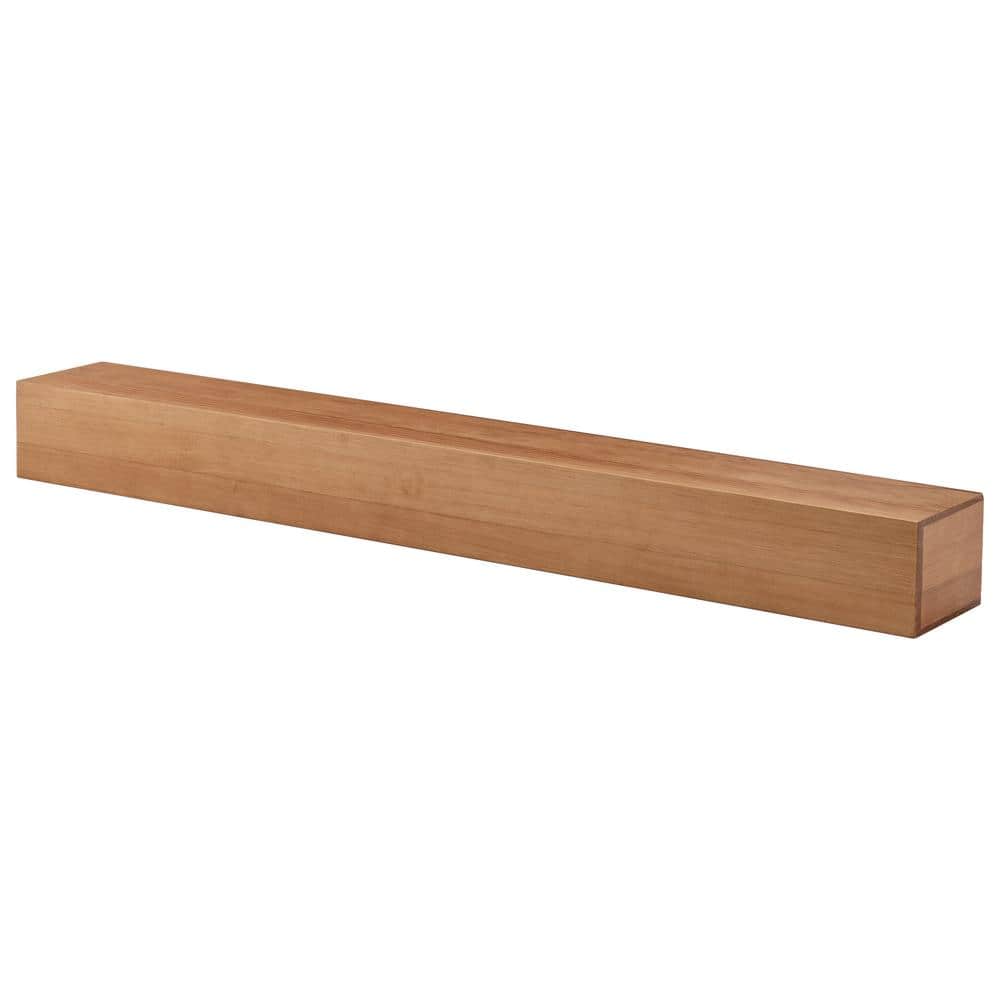 72 in. W x 8 in. D Natural Fireplace Mantel Decorative Wall Shelf, Mounted 