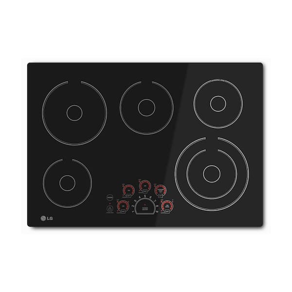 LG 30 in. Radiant Smooth Surface Electric Cooktop in Black with 5 Elements and SmoothTouch Controls