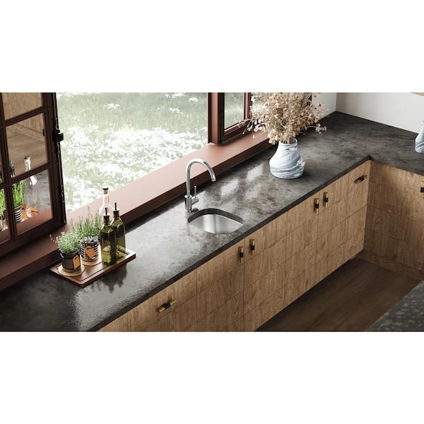 Undermount 23 in. 18-Gauge Stainless Steel Bar Sink in Brushed Stainless with Gooseneck Kitchen Faucet Undermount 23 in. 18-Gauge Stainless Steel Bar Sink in Brushed Stainless with Gooseneck Kitchen Faucet