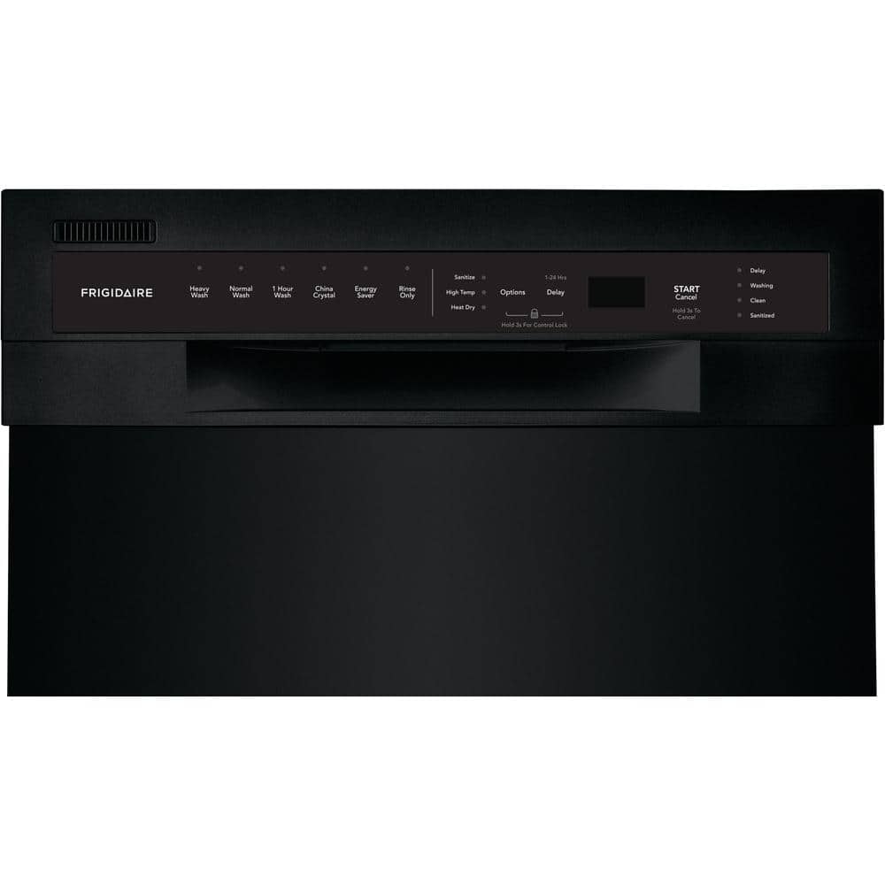 18-inch Black Built-in Dishwasher with Stainless Steel Tub