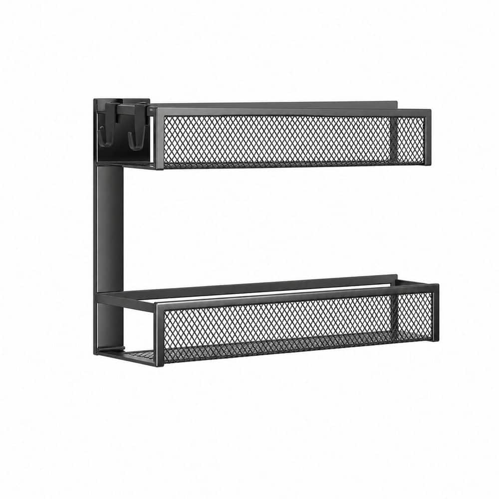 Magnetic Spice Rack for Refrigerator, 2 Pack Shelf with 4 Moveable Hooks, Fridge Organizer for Kitchen Storage price history on PriceWatchPro