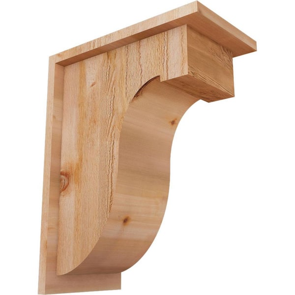 Ekena Millwork 8 in. x 14 in. x 18 in. Western Red Cedar Del Monte Rough Sawn Corbel with Backplate
