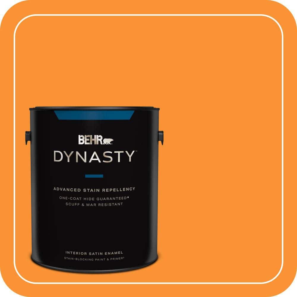 1 gal. #P240-7 Joyful Orange Satin Enamel Interior Stain-Blocking Paint and Primer price history on PriceWatchPro