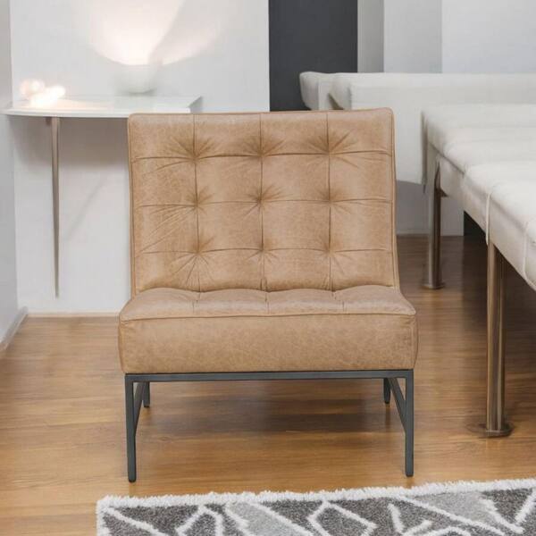 Metallic Leather Iron Bergere Chair