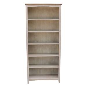 72 in. Weathered Gray Taupe Wood 6-shelf Standard Bookcase with Adjustable Shelves
