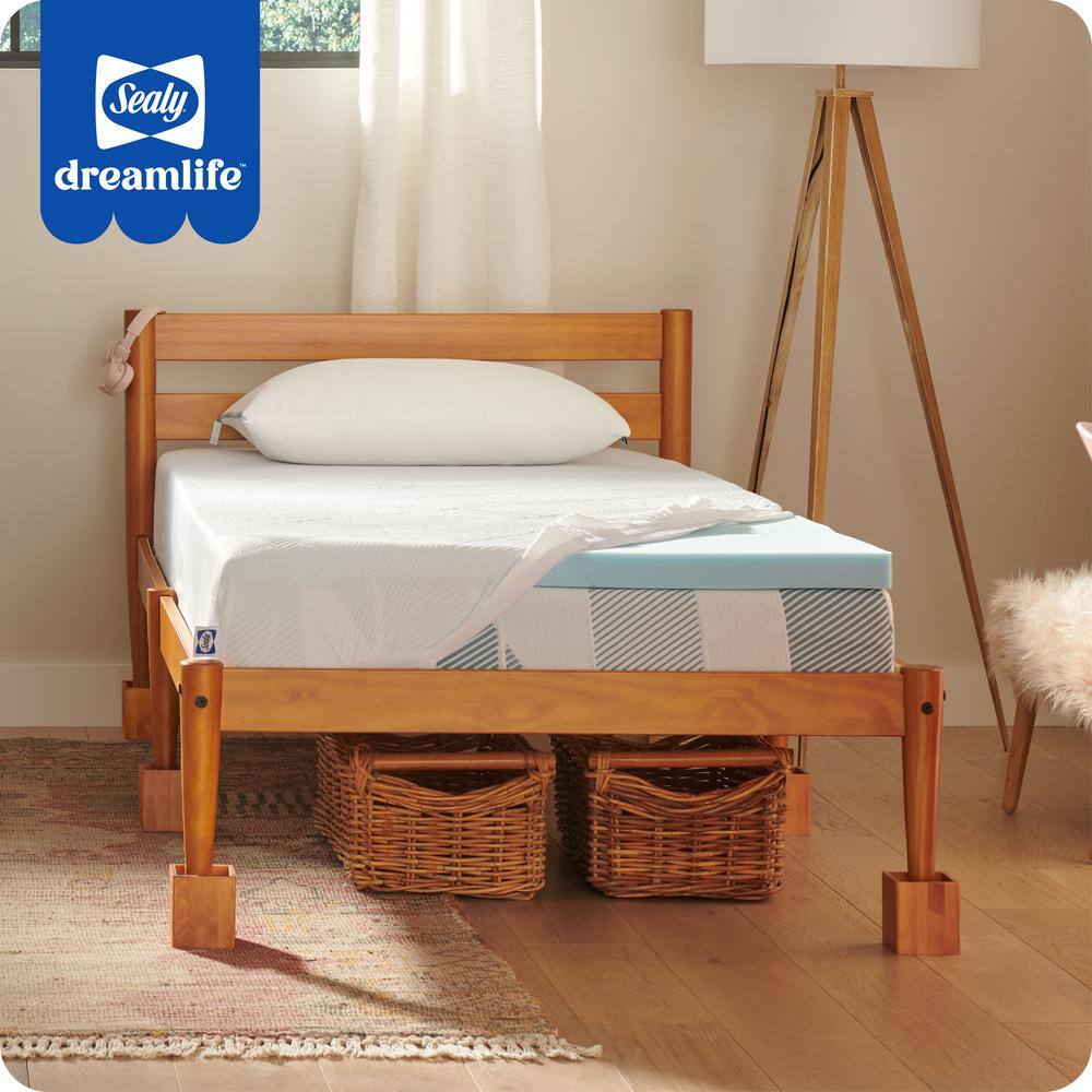 Twin Size Gel Memory Foam Mattress Topper with Cooling Cover