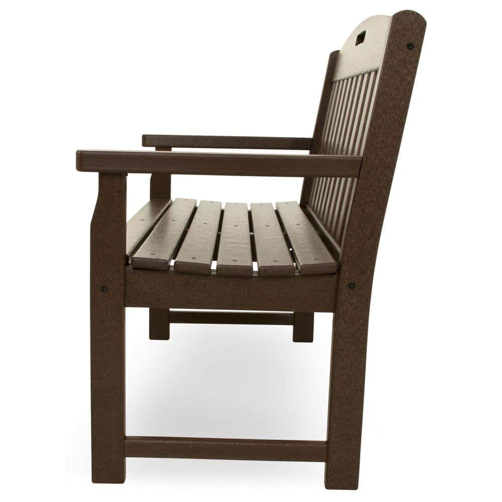 Vintage Lantern 48" Brown HDPE Outdoor Bench