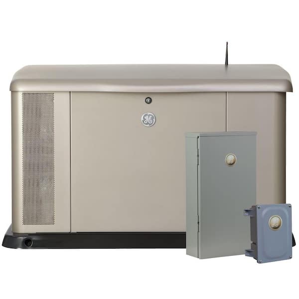 GE 20000-Watt Air Cooled Home Standby Generator System with Symphony II Whole House 200-Amp Automatic Transfer Switch