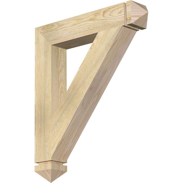 Ekena Millwork 4 in. x 28 in. x 24 in. Douglas Fir Traditional Arts and Crafts Rough Sawn Bracket