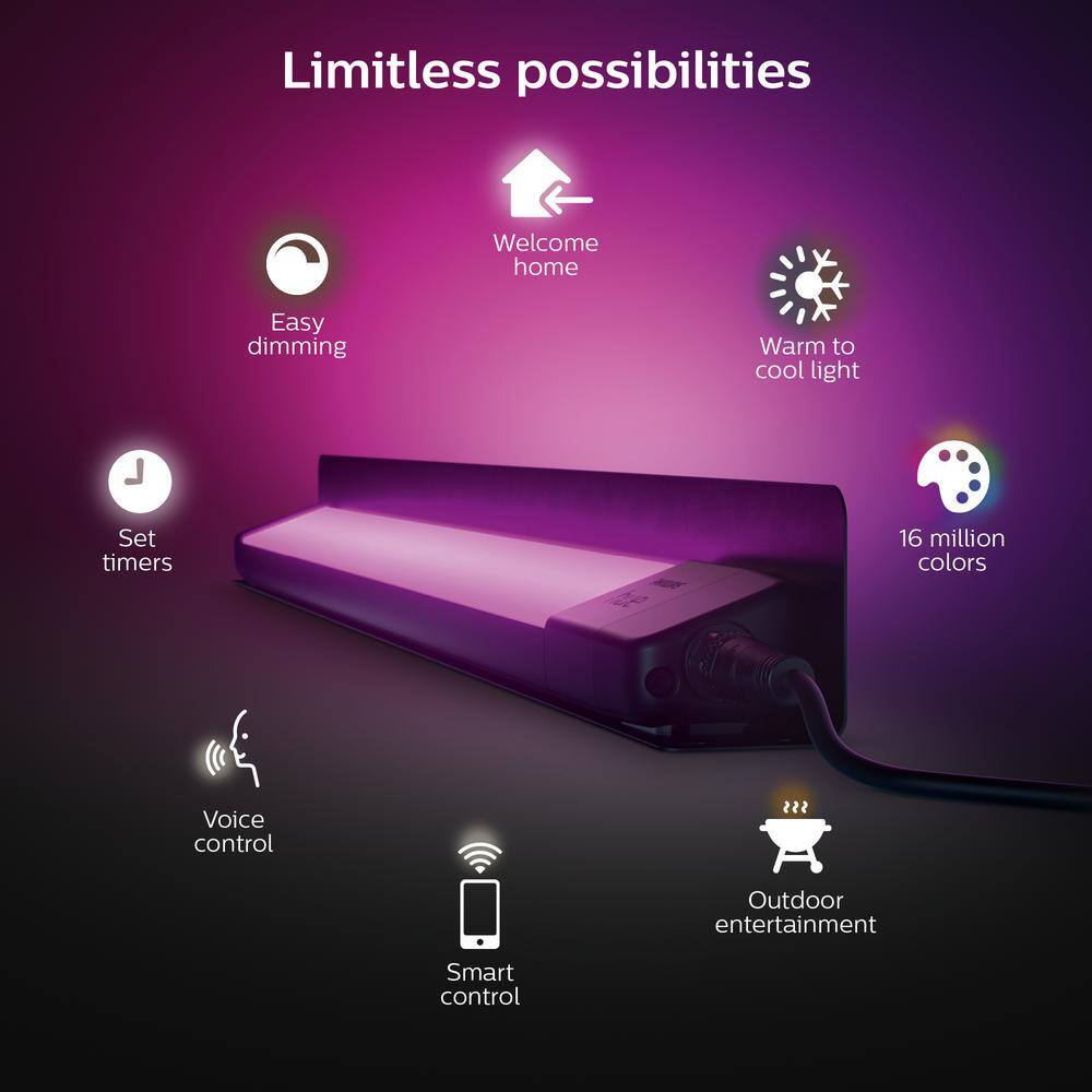 Black Metal LED Smart Outdoor Light Bar with Multicolor Illumination
