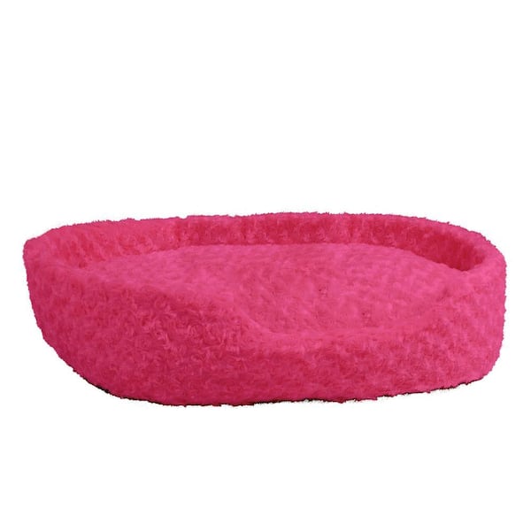 PAW Small Pink Cuddle Round Plush Pet Bed