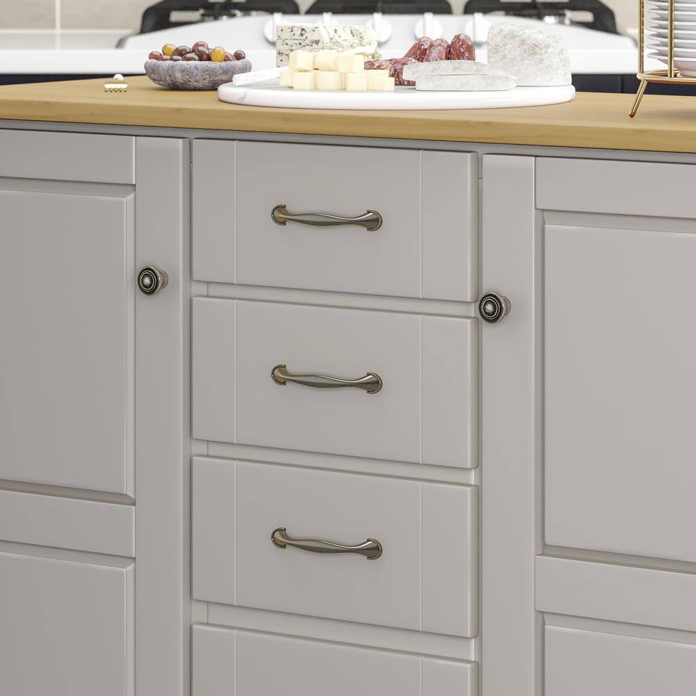 White and Natural Wood Kitchen Cart with Storage