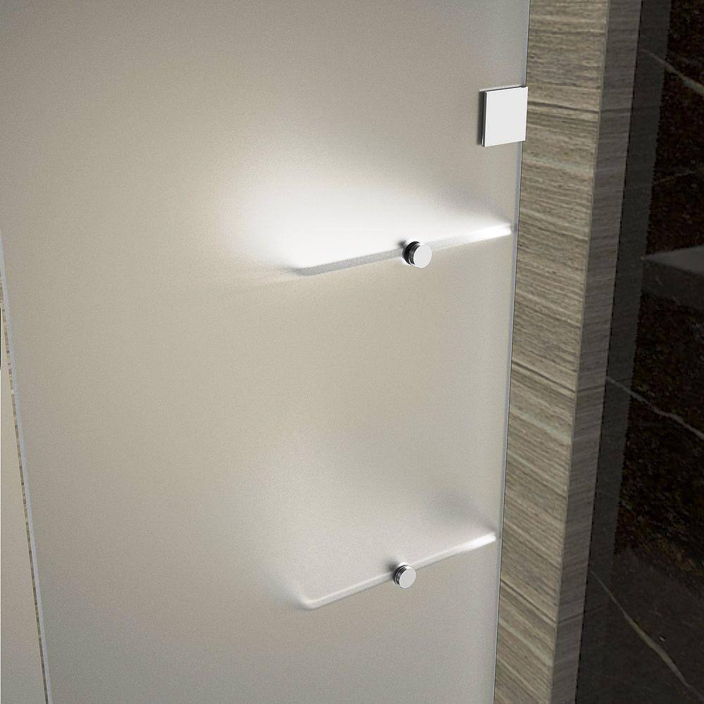 Neoscape 34" Chrome Frameless Frosted Glass Neo-Angle Shower Enclosure
