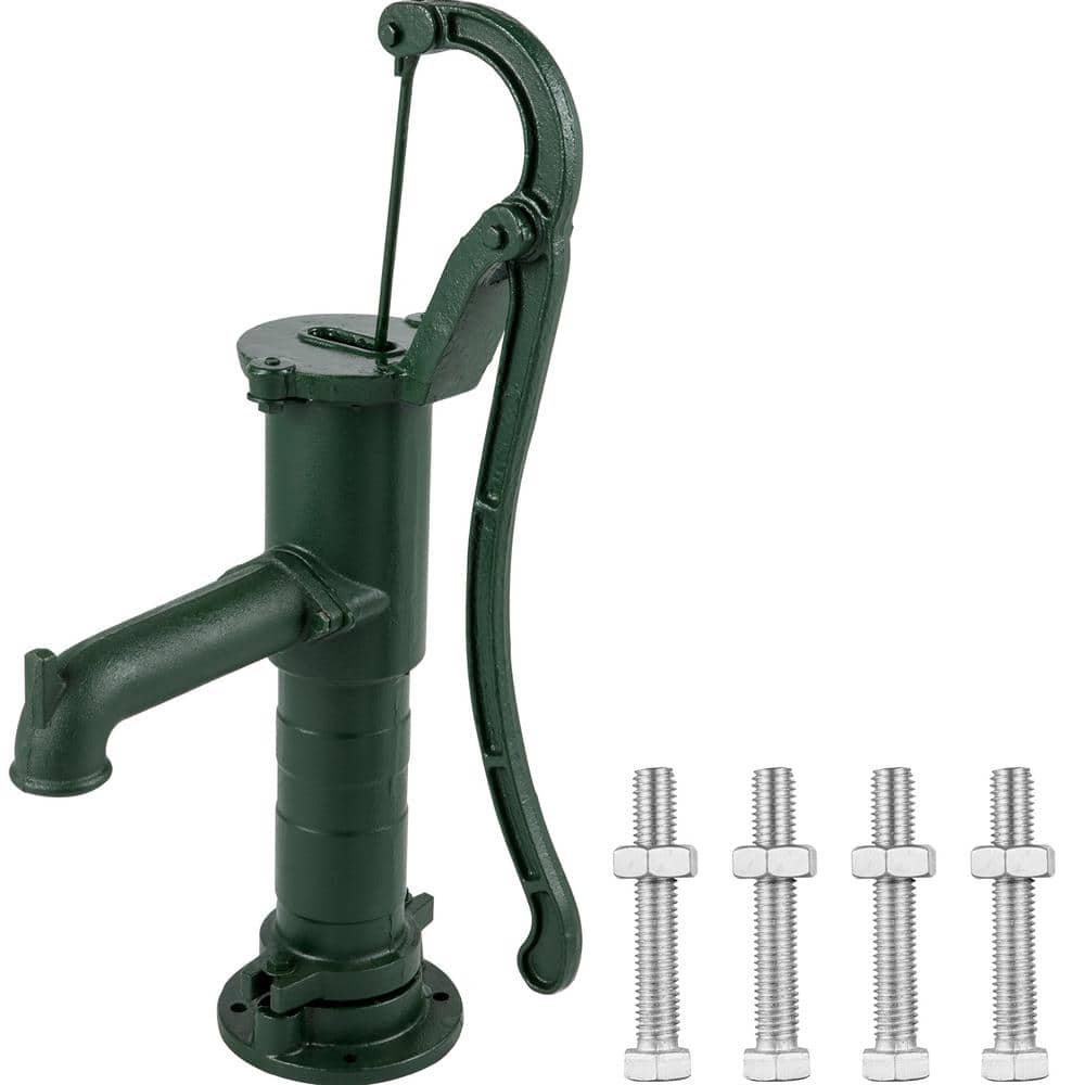 VEVOR Hand Water Pump Stand Cast Iron Pitcher Pump Stand Well Pump Stand w/Pre-set 0.5 in. Holes for Home Yard Garden Outdoors