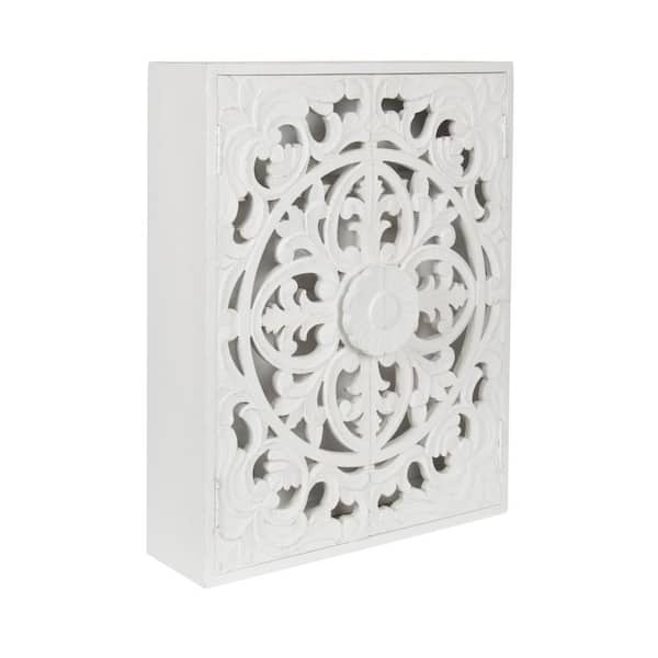 Saanvi 22 in. W x 7 in. D White WoodCabinet Decorative Wall Shelf