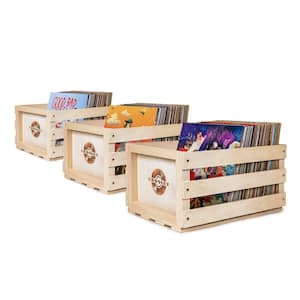 Record Storage Crate in Natural (3-Pack)