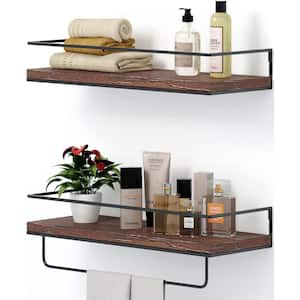 6 in. W x 4 in. H x 16 in. D Brown Over The Toilet Storage, Bathroom Shelves,Dark Brown