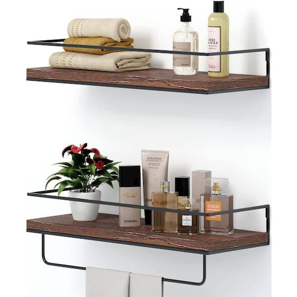 Dyiom 6 in. W x 4 in. H x 16 in. D Brown Over The Toilet Storage, Bathroom Shelves,Dark Brown