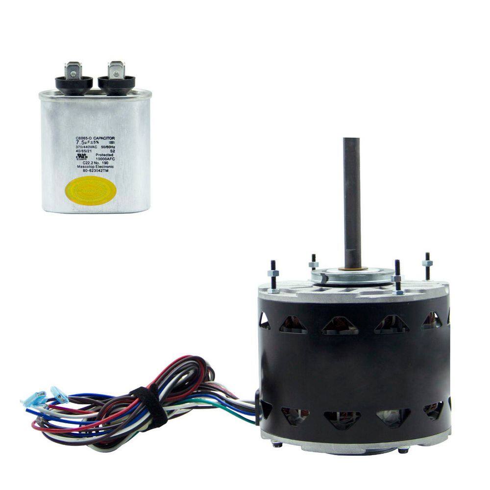 Blower Fan Motor 1/3 HP 1075 RPM 3 Speed 115V Reversible Rotation 10 MFD Capacitor Compatible Replacement Motor price history on PriceWatchPro