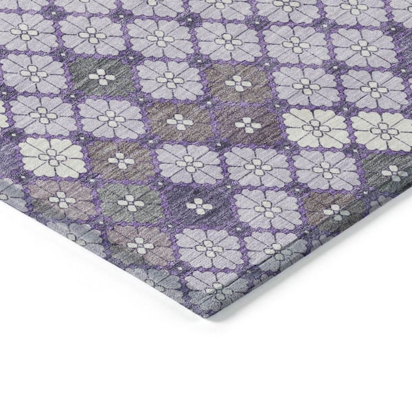 Chantille Machine Washable Indoor/Outdoor Abstract ACN1837 Lavender 8 ft. x 10 ft. Accent Rug