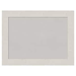 Rustic Plank White Framed Grey Corkboard 33 in. x 25 in. Bulletin Board Memo Board