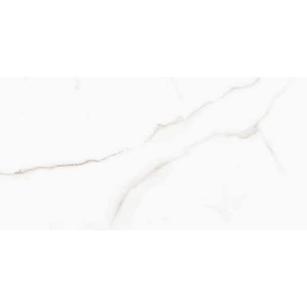 EMSER TILE Sculpture White Flat Glossy 12.99 in. x 35.83 in. Ceramic Wall Tile (12.928 sq. ft. / case)
