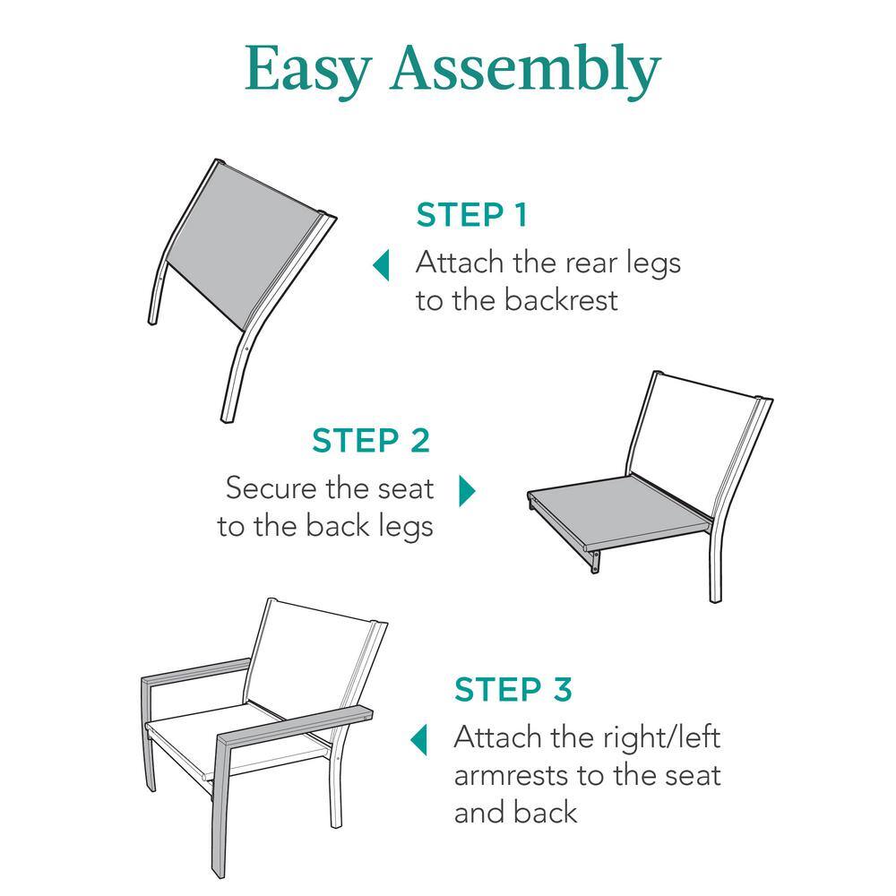 Set of 2 Blue Metal Armchairs with Wooden Armrests