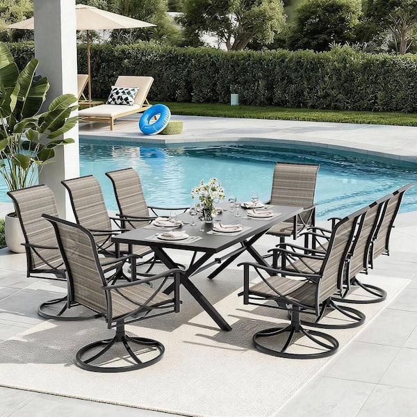 9 piece patio set with umbrella Tangkula Outdoor Dining Hole or lounging poolside with friends Gymax 9 Piece Patio Wicker