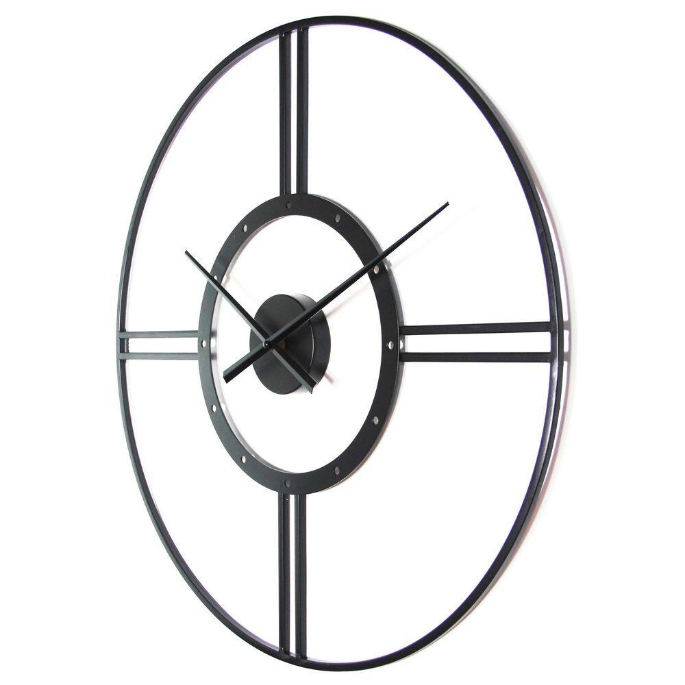 Astro 24-Inch Black Metal Modern Wall Clock
